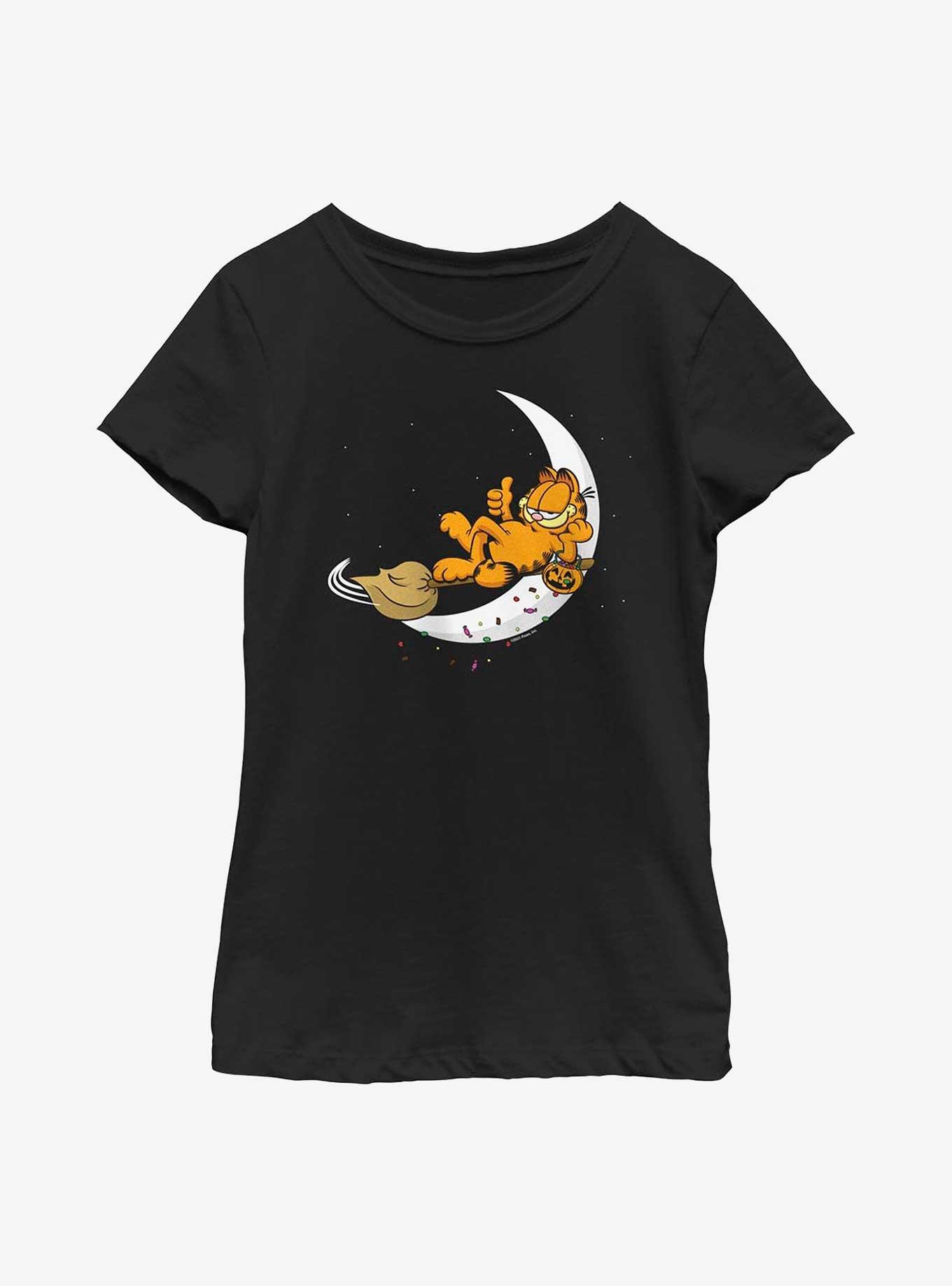 Garfield A Candy Cat Youth Girl's T-Shirt, BLACK, hi-res