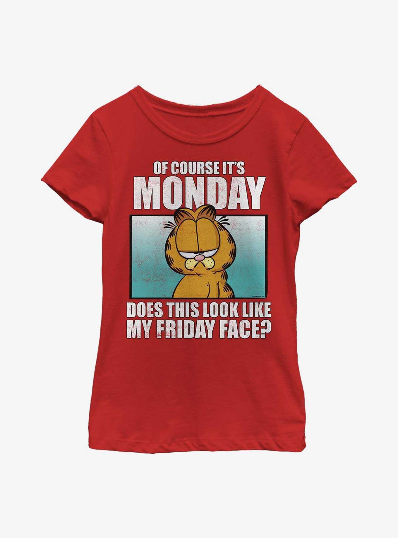 Garfield Monday Meme Youth Girl's T-Shirt, , hi-res