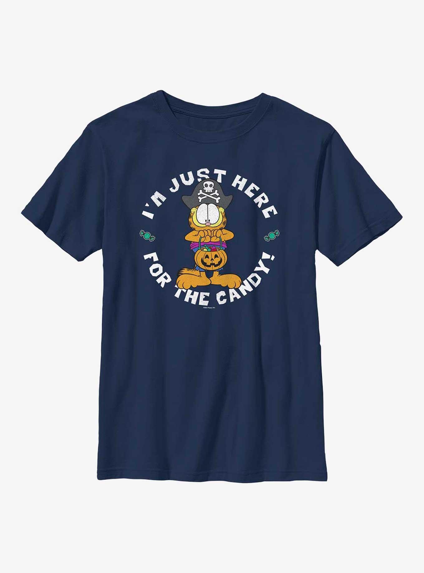 Garfield Here For Candy Youth T-Shirt, NAVY, hi-res