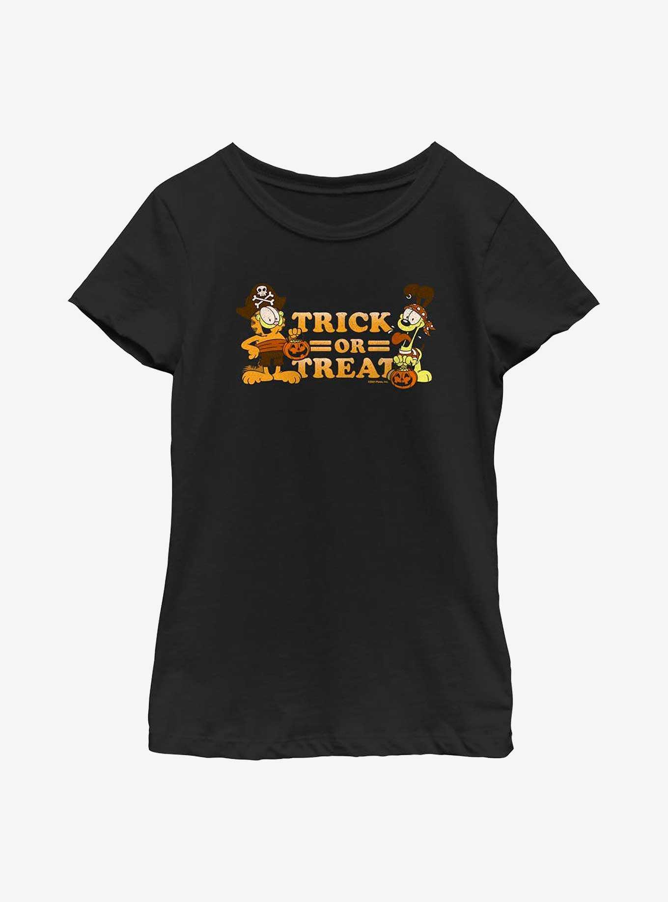 Garfield Trick Or Treat Youth Girl's T-Shirt, , hi-res