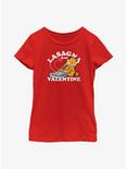 Garfield Lasagna Is My Valentine Youth Girl's T-Shirt, RED, hi-res