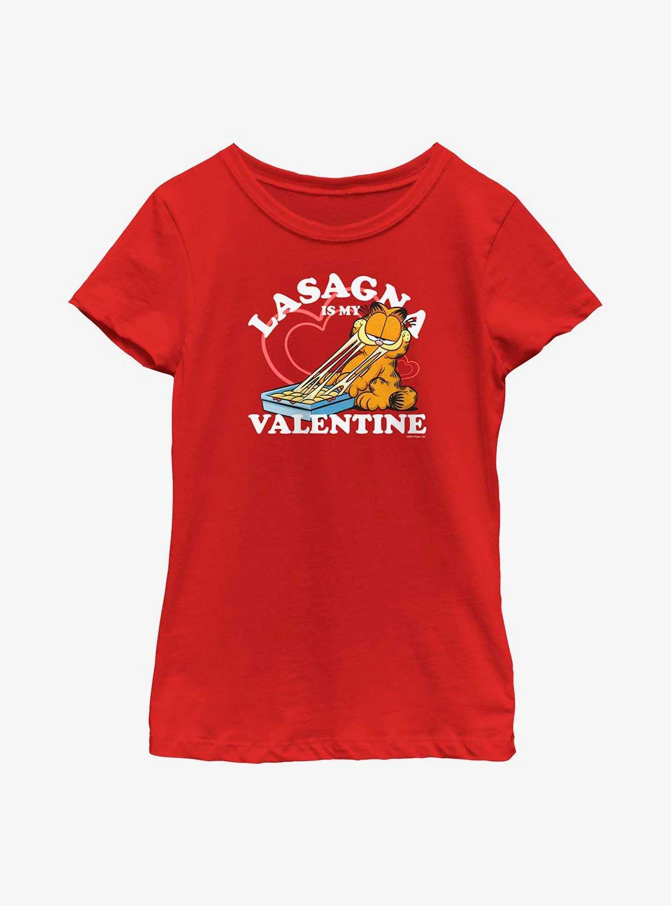 Garfield Lasagna Is My Valentine Youth Girl's T-Shirt, , hi-res