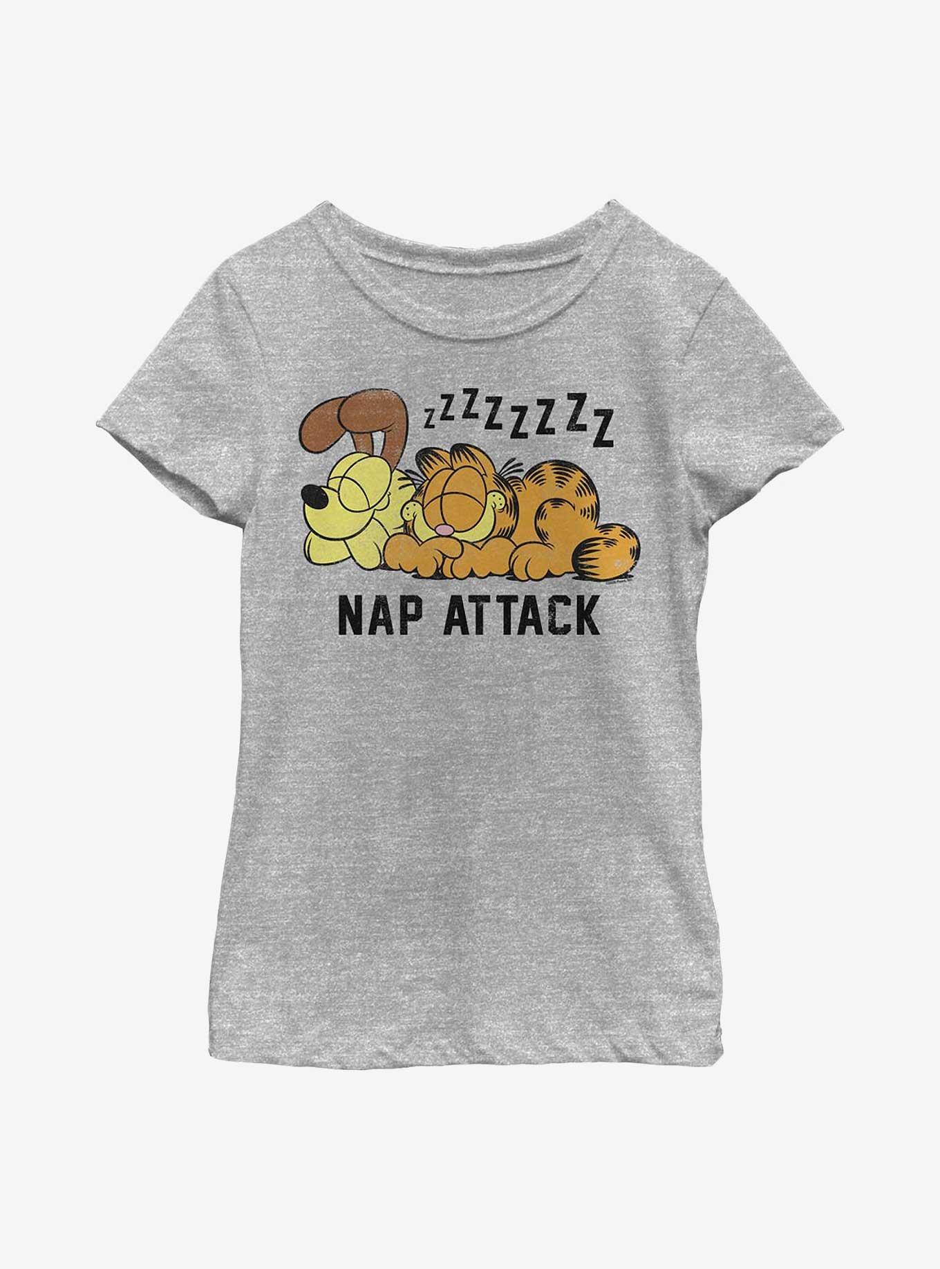 Garfield and Odie Nap Attack Youth Girl's T-Shirt, , hi-res