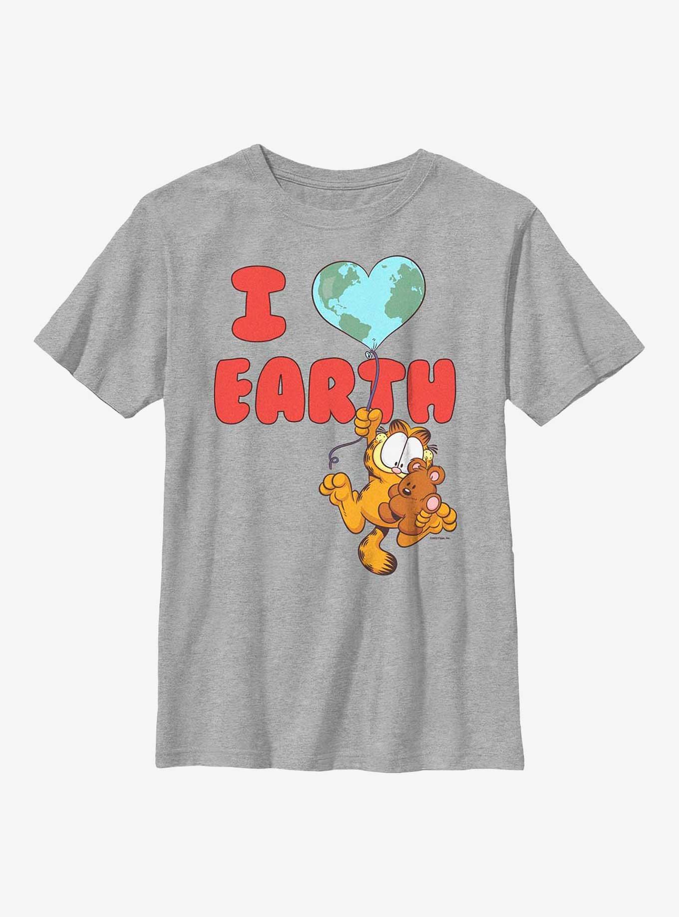 Garfield I Heart Earth Youth T-Shirt, ATH HTR, hi-res