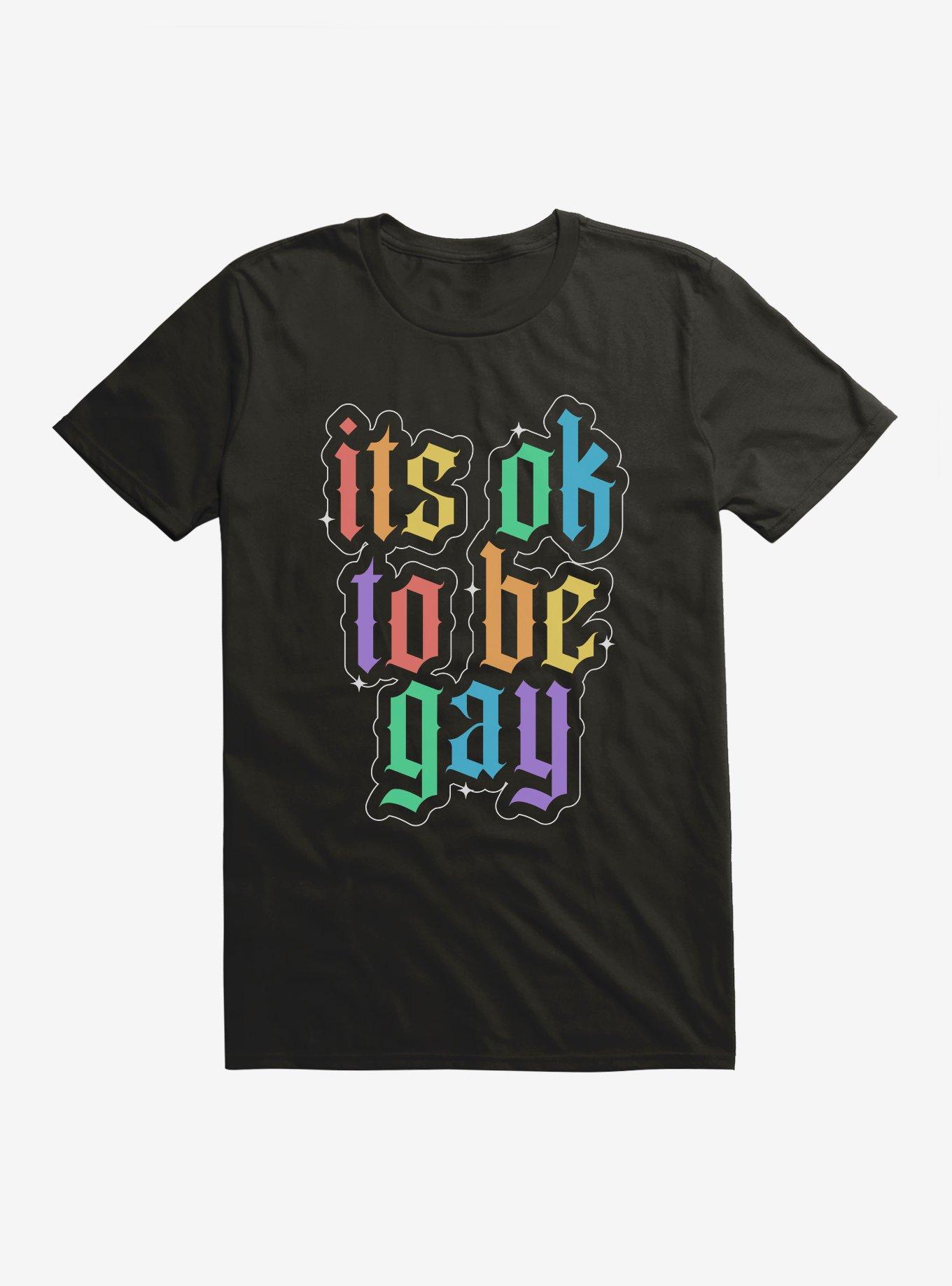Pride It's Ok To Be Gay T-Shirt, BLACK, hi-res
