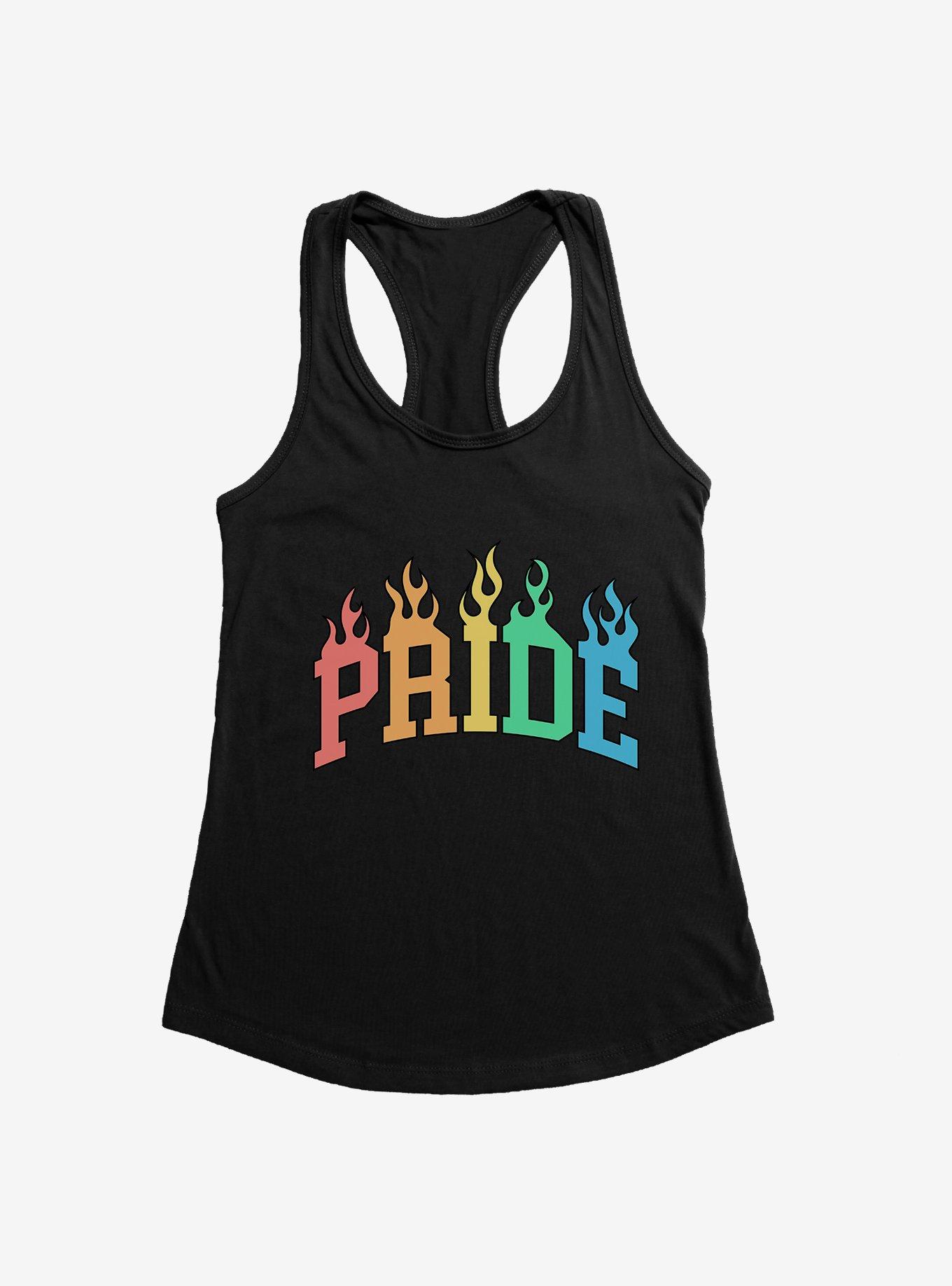 Pride Collegiate Pride Flames Girls Tank, BLACK, hi-res