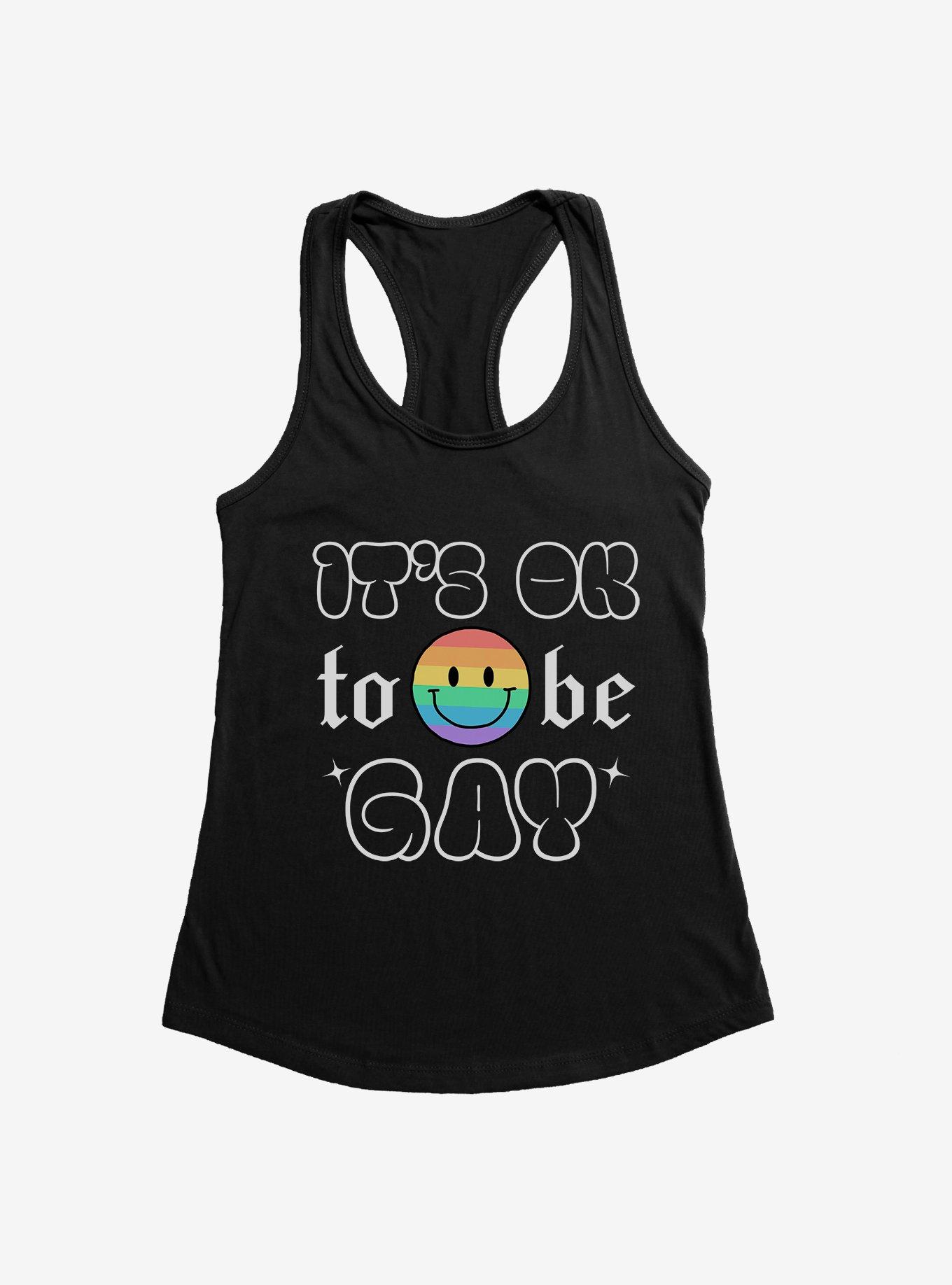 Pride It's Ok Smiley Rainbow Face Girls Tank, , hi-res