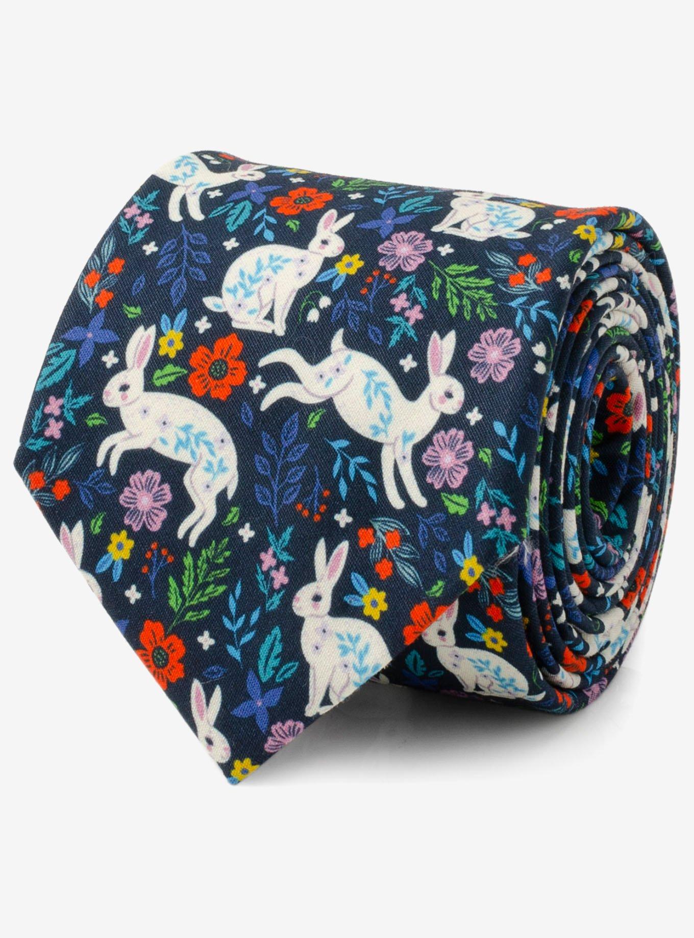 Floral Rabbit Men's Tie, , hi-res