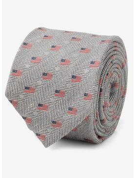 American Flag Grey Men's Tie, , hi-res