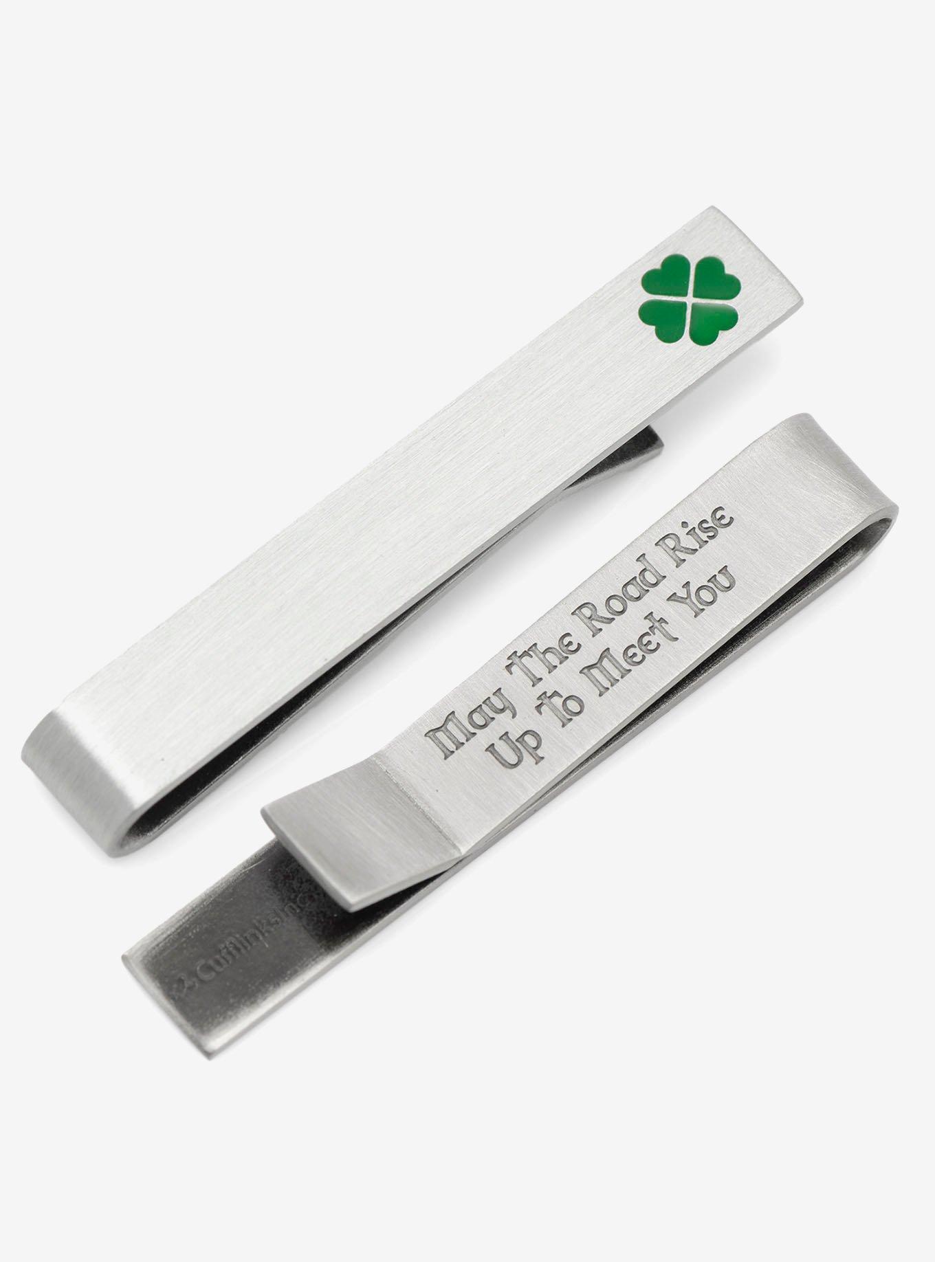 Shamrock Hidden Message Tie Bar, , hi-res