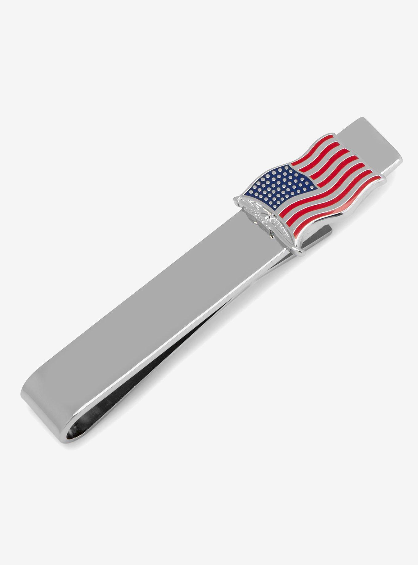 Waving American Flag Tie Bar, , hi-res