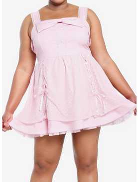 Sweet Society Pink Hearts Lace & Bows Dress Plus Size, , hi-res