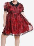 Social Collision Through The Looking Glass Organza Dress Plus Size, RED, hi-res