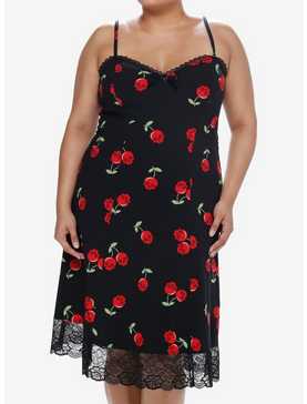 Social Collision Cherry Skull Slip Dress Plus Size, , hi-res