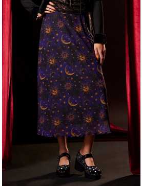 Cosmic Aura Celestial Mesh Midi Skirt, , hi-res