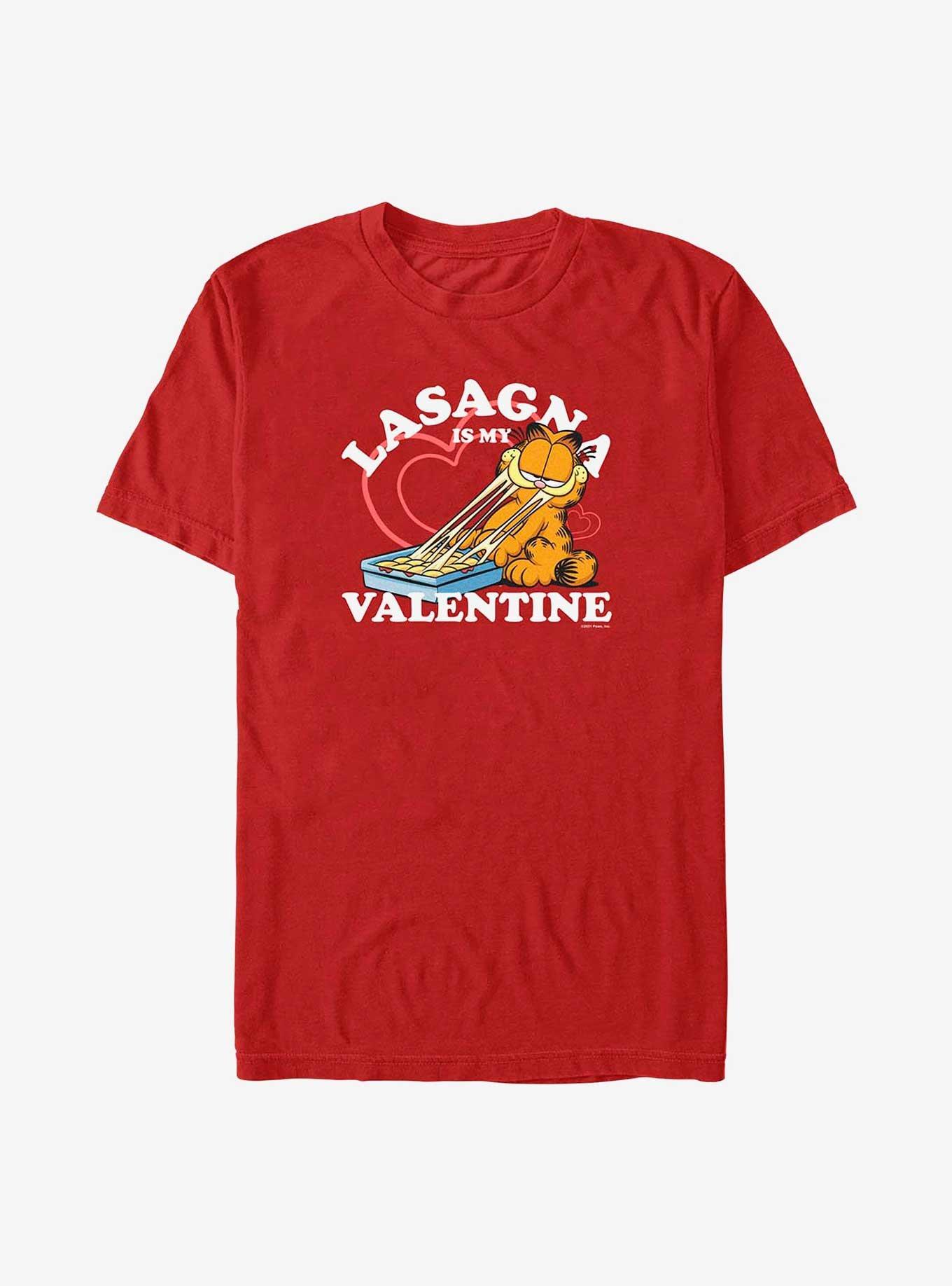 Garfield Lasagna Is My Valentine T-Shirt, RED, hi-res