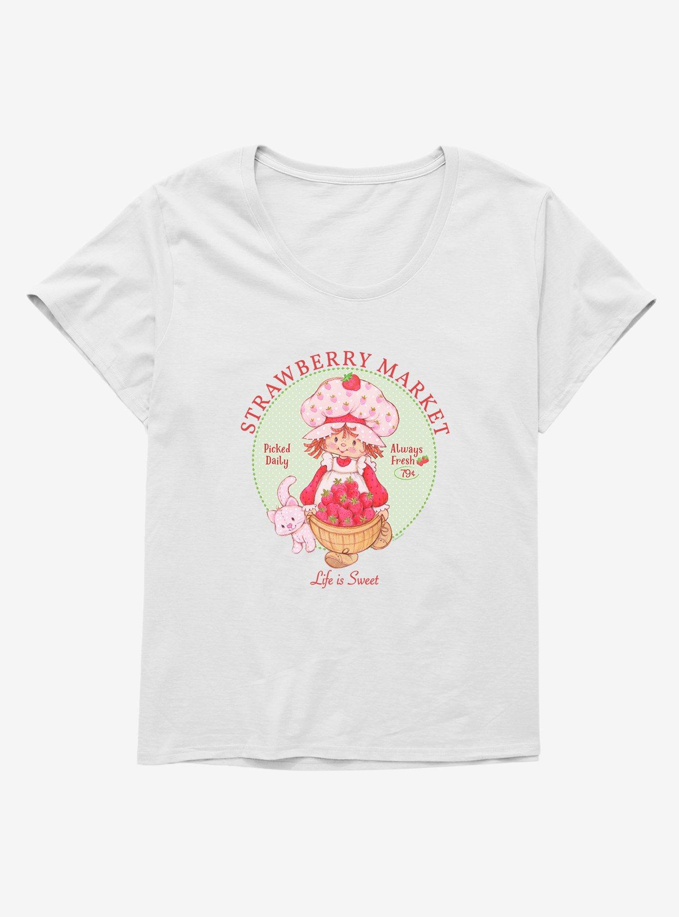 Strawberry Shortcake Strawberry Market Womens T-Shirt Plus Size, WHITE, hi-res