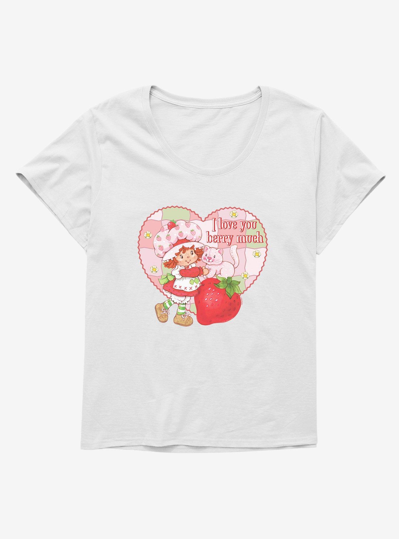 Strawberry Shortcake I Love You Berry Much Womens T-Shirt Plus Size, WHITE, hi-res