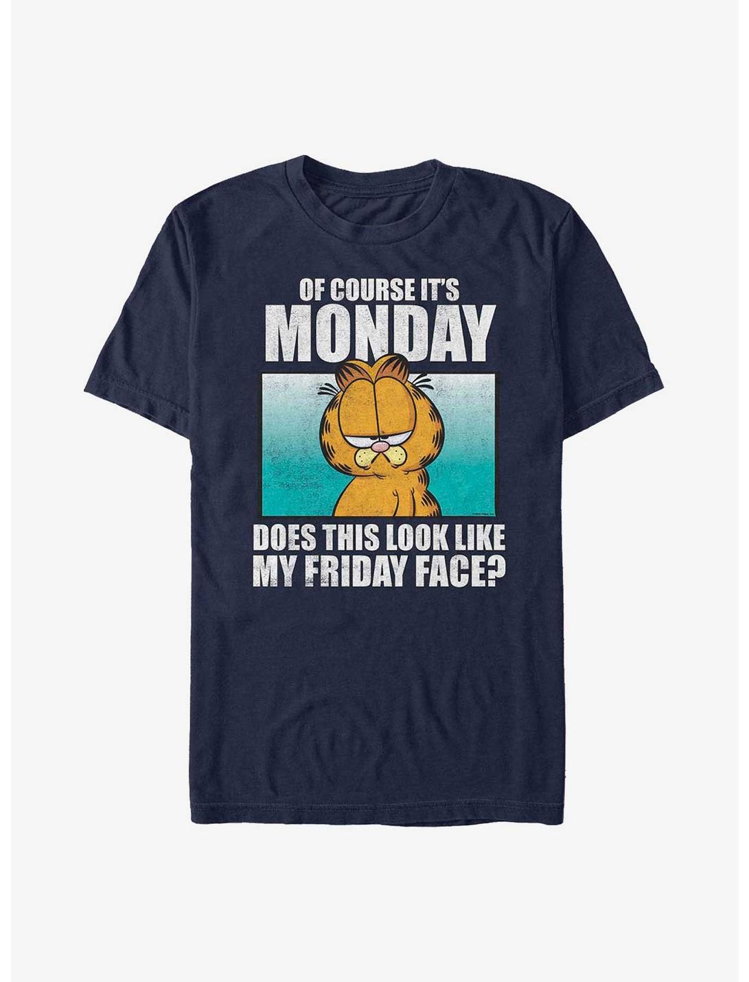 Garfield Monday Meme T-Shirt, NAVY, hi-res