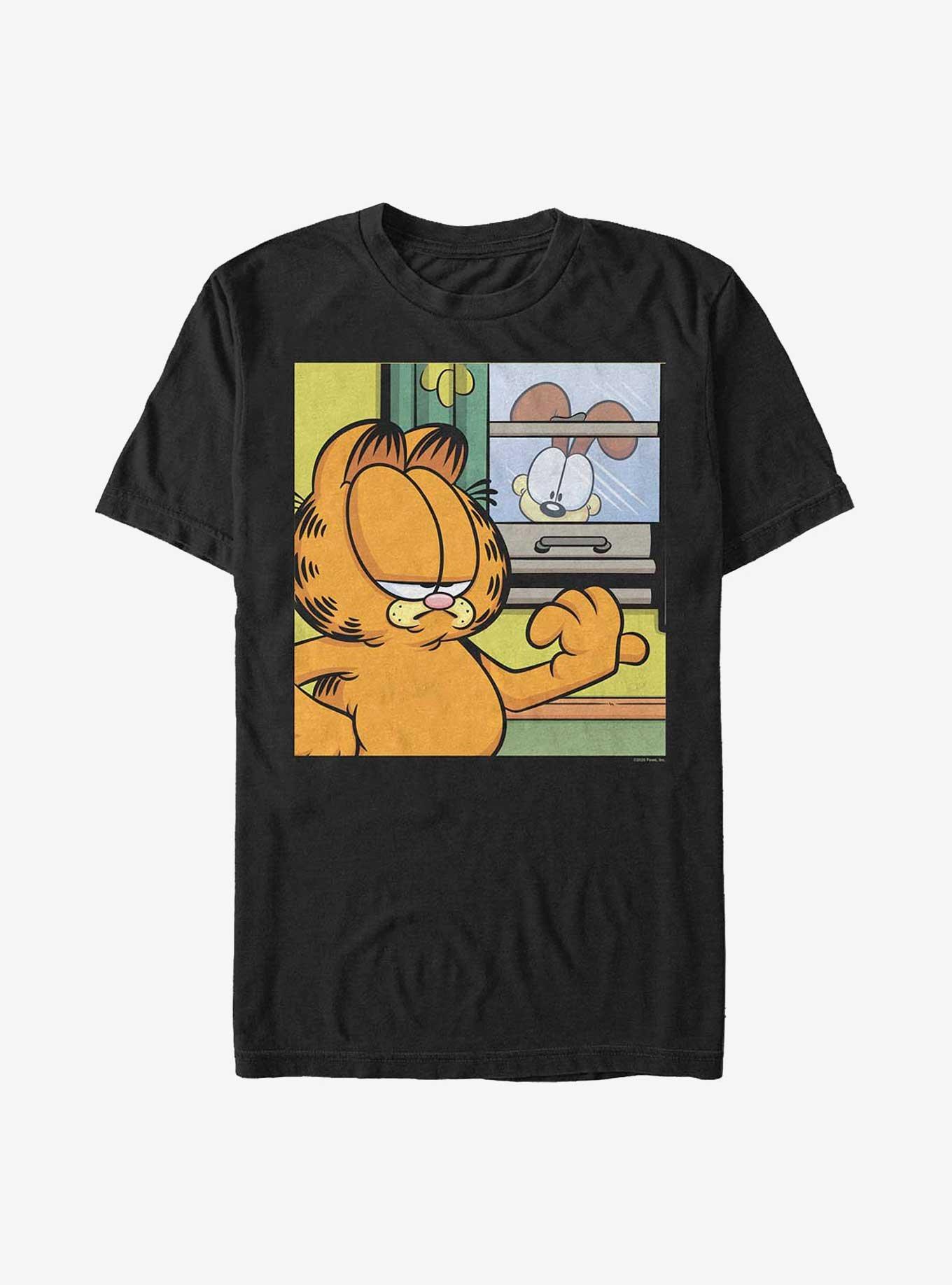 Garfield Window Talk T-Shirt, BLACK, hi-res