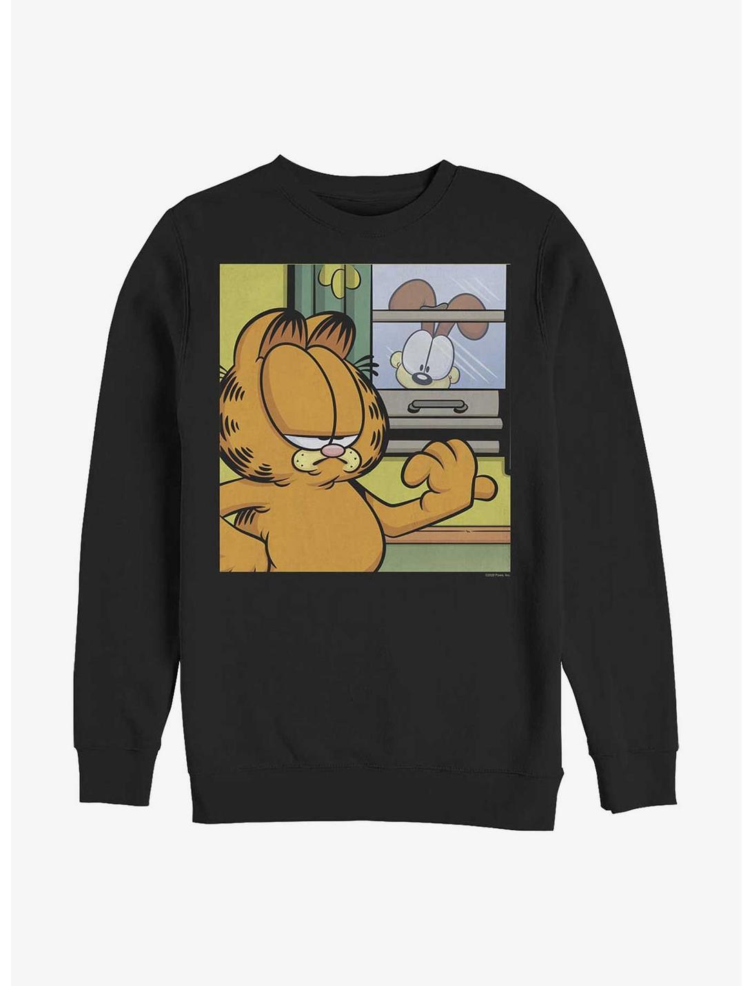 Garfield Window Talk Sweatshirt, BLACK, hi-res