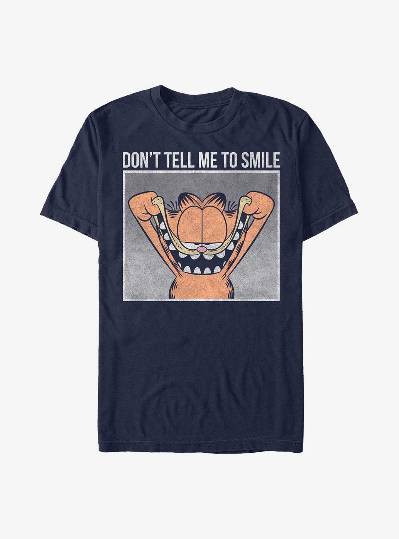 Garfield Don't Tell Me To Smile T-Shirt, NAVY, hi-res