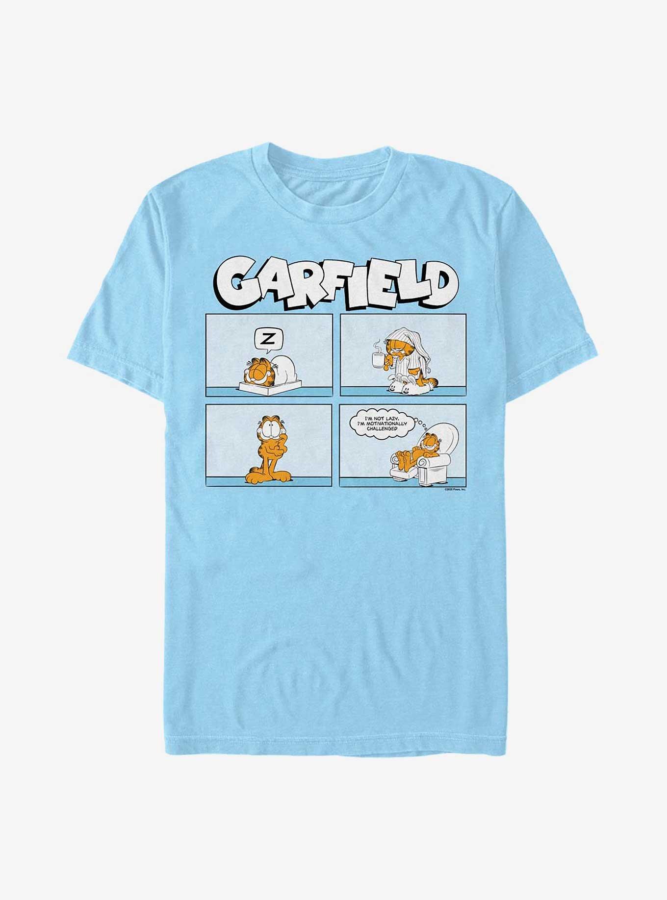 Garfield Not Lazy Comic T-Shirt, LT BLUE, hi-res