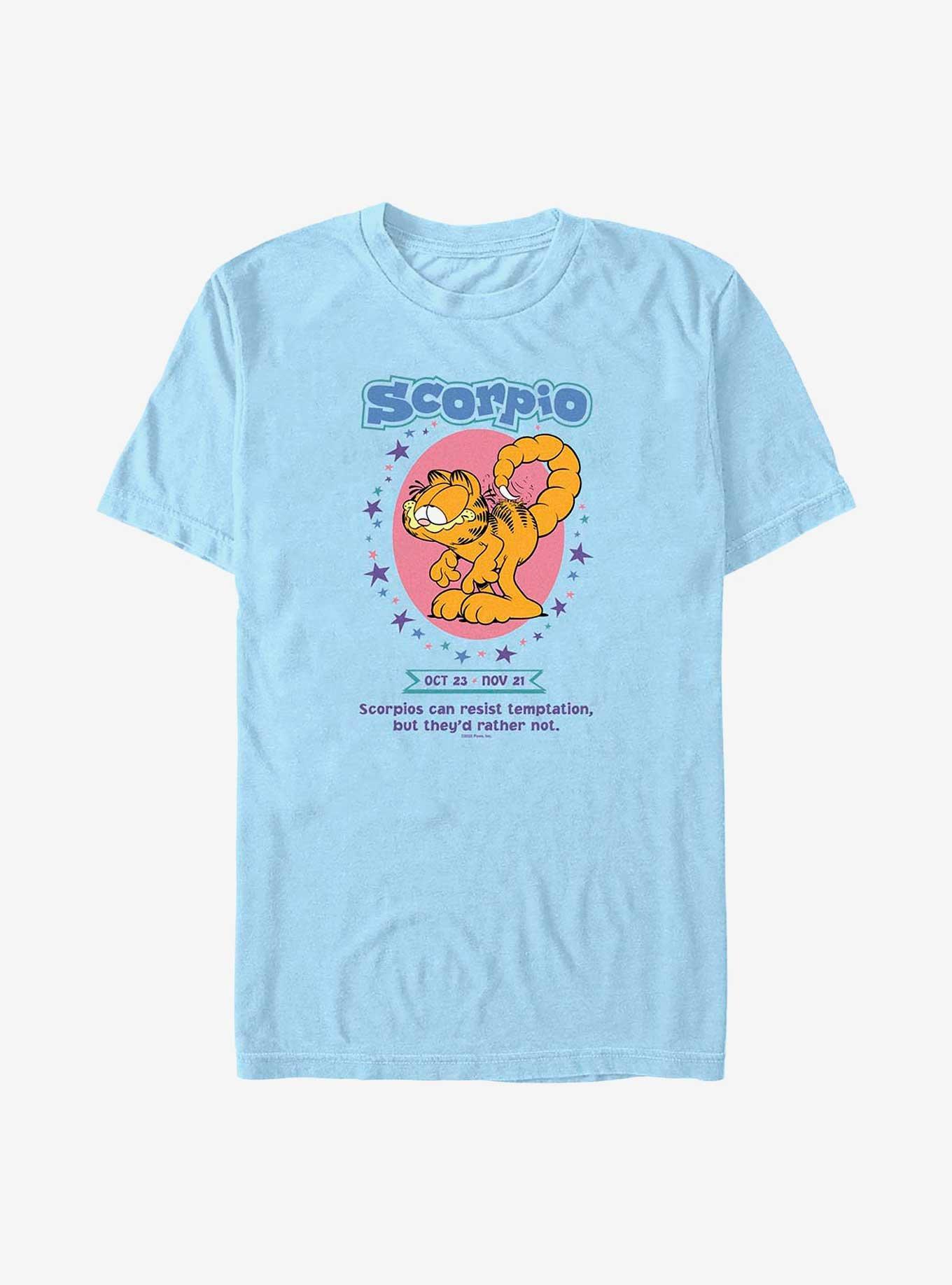 Garfield Scorpio Horoscope T-Shirt, LT BLUE, hi-res