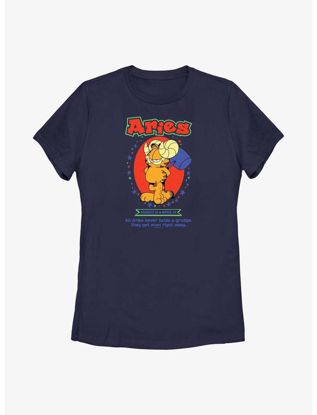 Garfield Aries Horoscope Women's T-Shirt, NAVY, hi-res