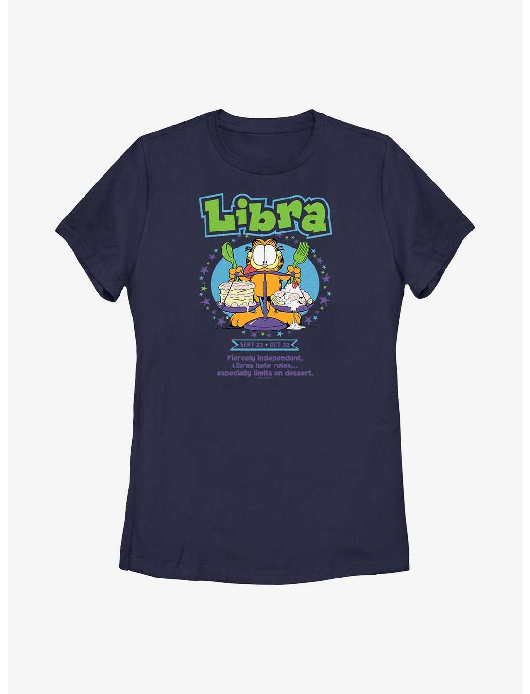 Garfield Libra Horoscope Women's T-Shirt, NAVY, hi-res