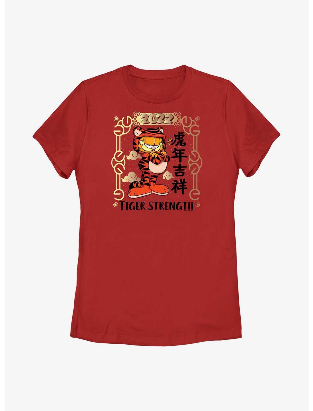 Garfield Tiger Strength Poster Women's T-Shirt, RED, hi-res