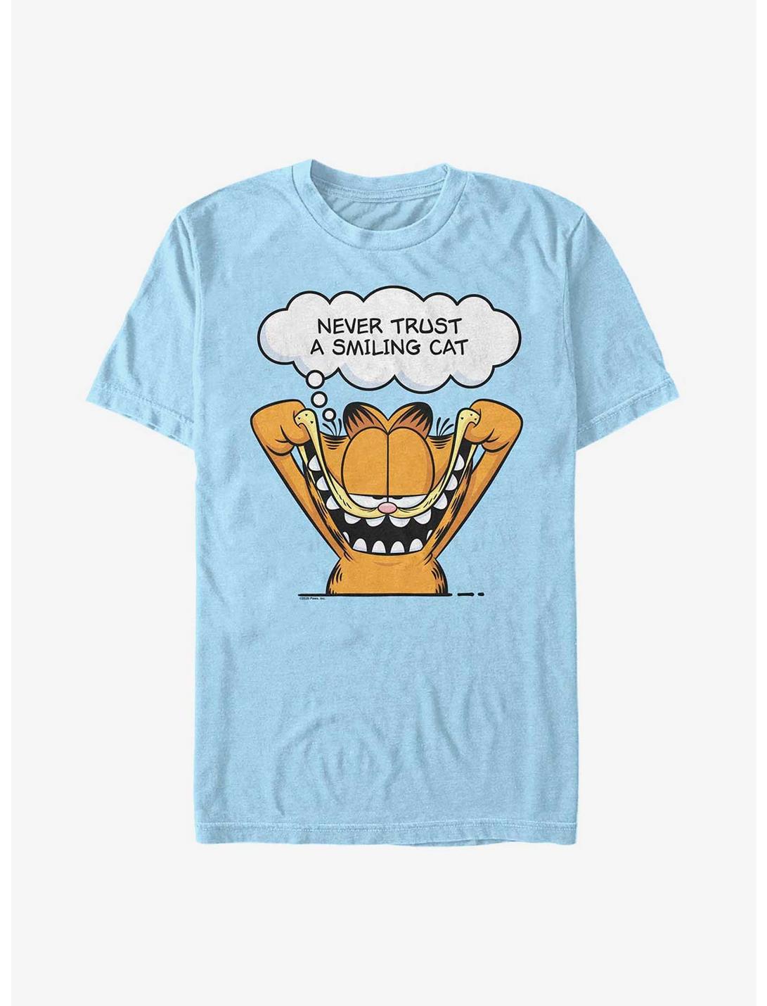 Garfield Never Trust A Smiling Cat T-Shirt, LT BLUE, hi-res