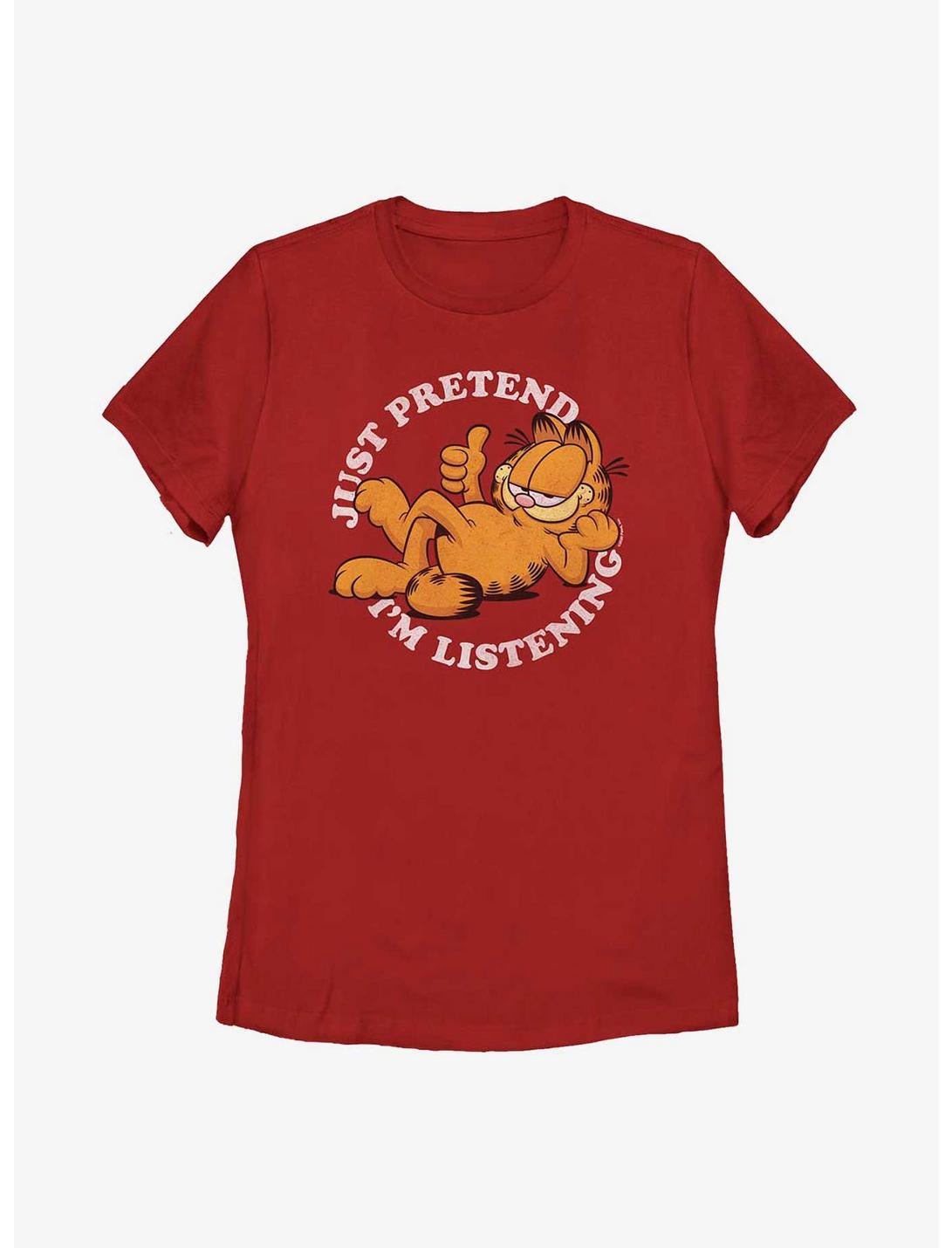 Garfield Not Listening Women's T-Shirt, RED, hi-res