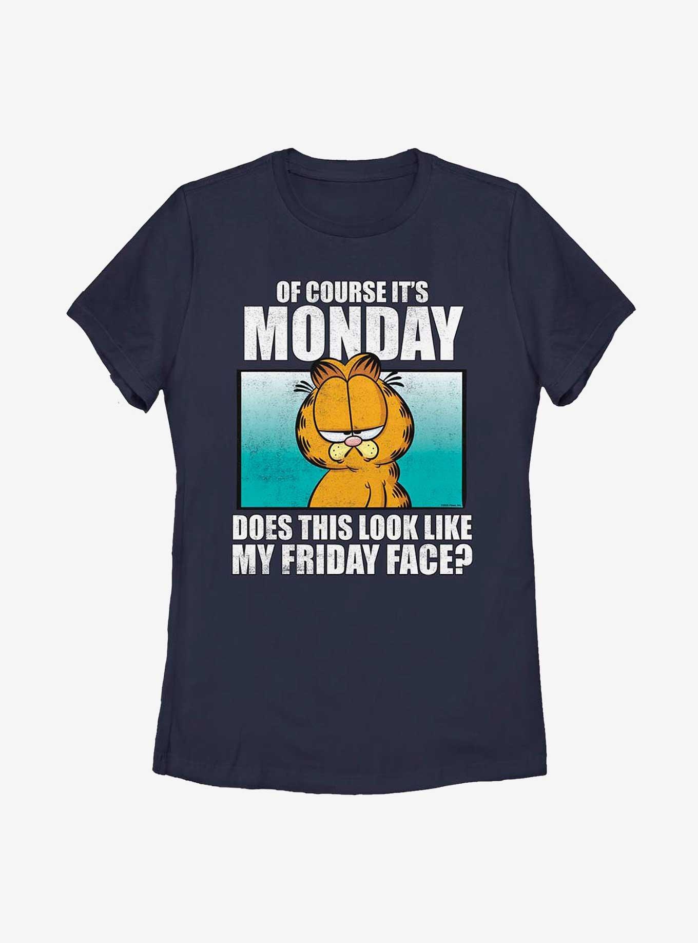 Garfield Monday Meme Women's T-Shirt, NAVY, hi-res