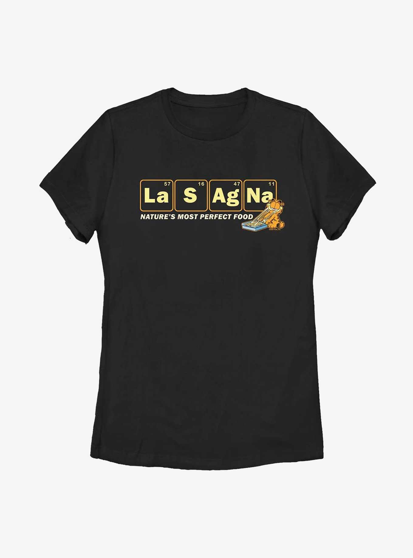 Garfield Lasagna Periodic Women's T-Shirt, BLACK, hi-res