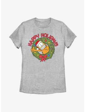 Garfield Wreath Happy Holidays Women's T-Shirt, , hi-res