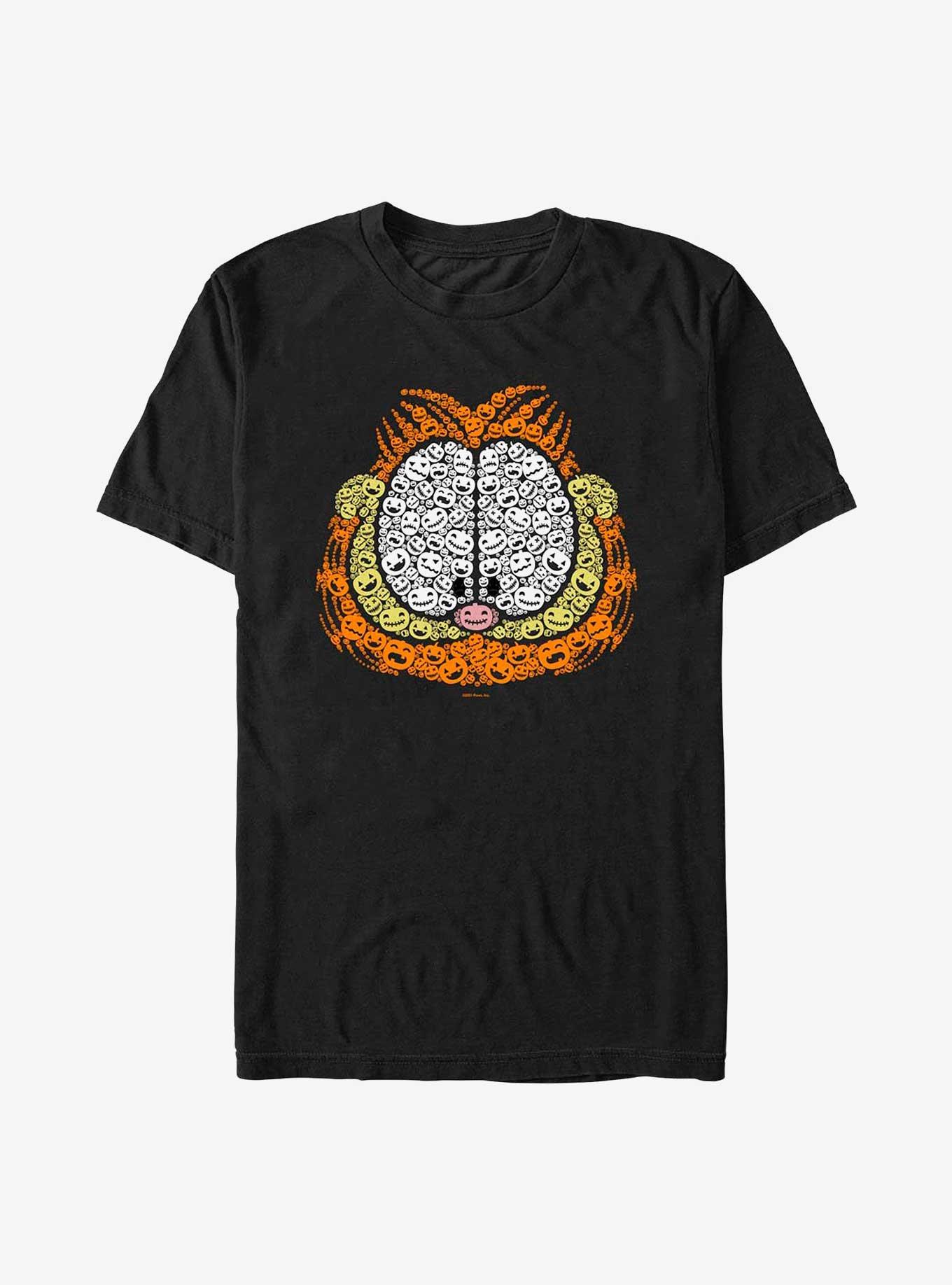 Garfield Pumpkin Face Fill T-Shirt, BLACK, hi-res