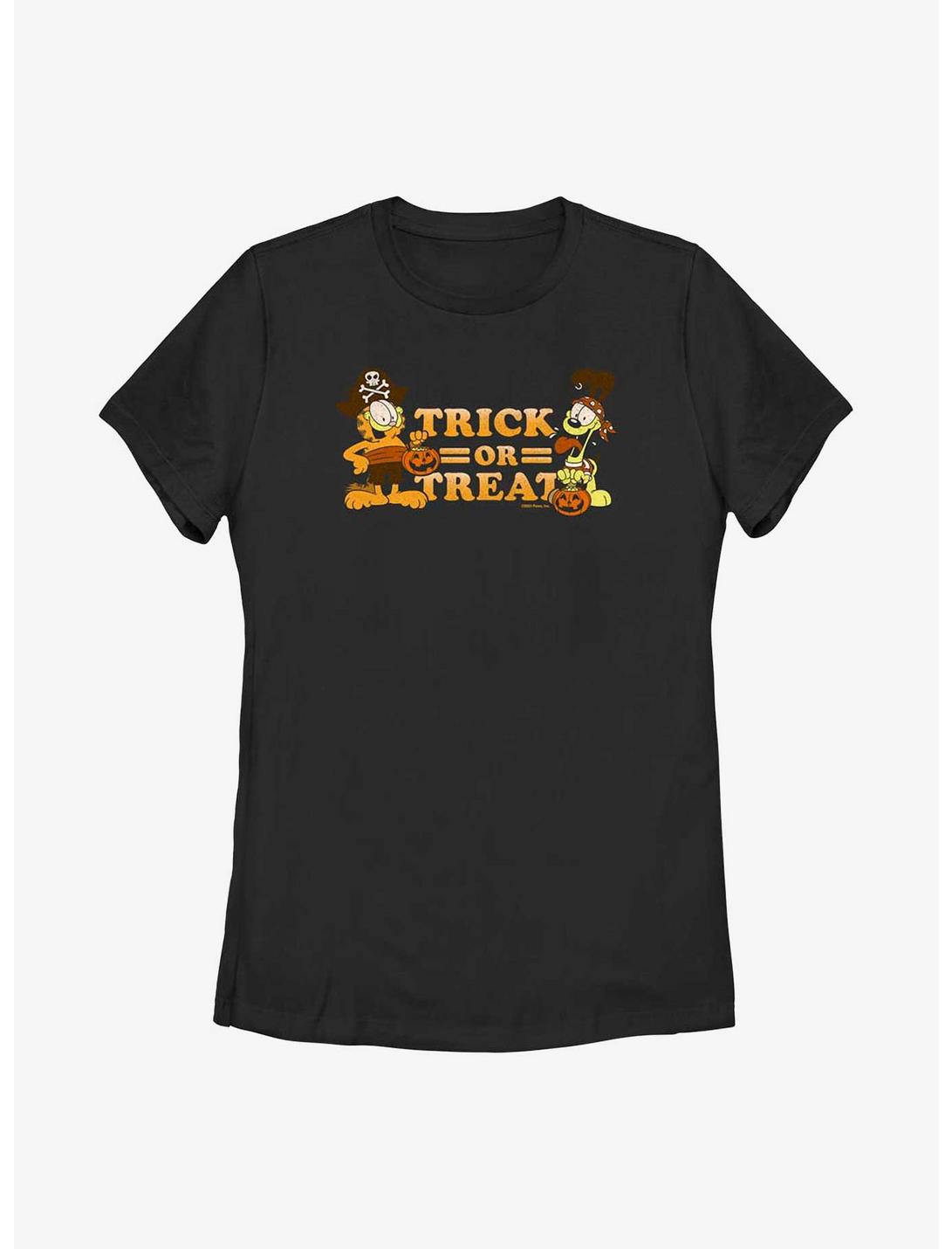 Garfield Trick Or Treat Women's T-Shirt, BLACK, hi-res