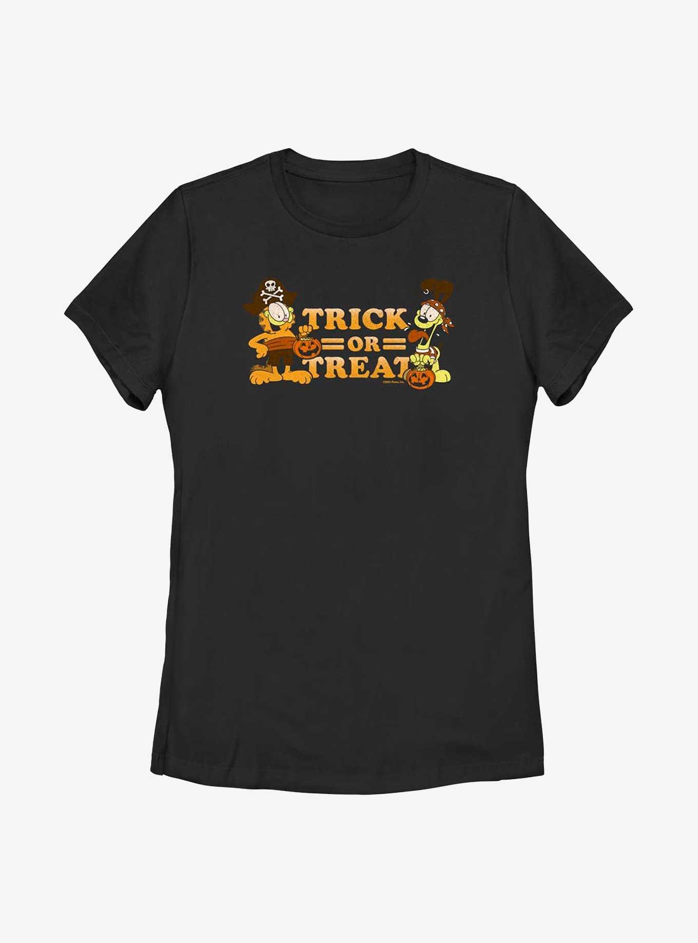 Garfield Trick Or Treat Women's T-Shirt, BLACK, hi-res