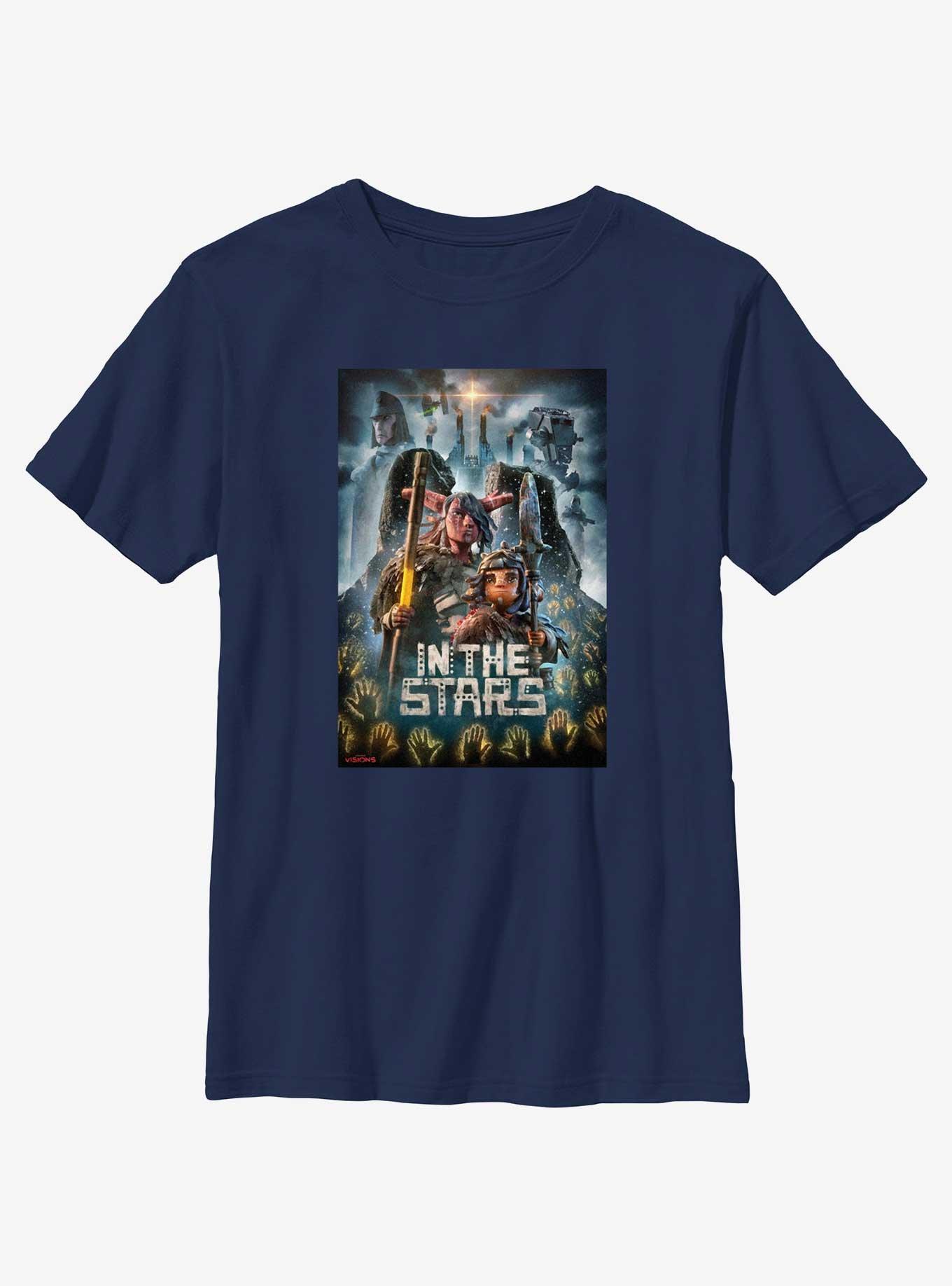 Star Wars: Visions In The Stars Poster Youth T-Shirt, NAVY, hi-res