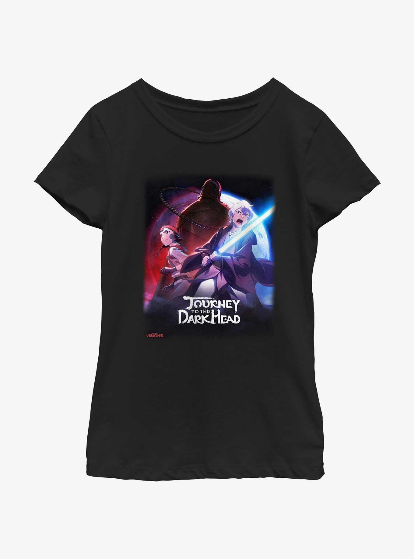 Star Wars: Visions Journey To The Dark Head Poster Youth Girls T-Shirt, BLACK, hi-res