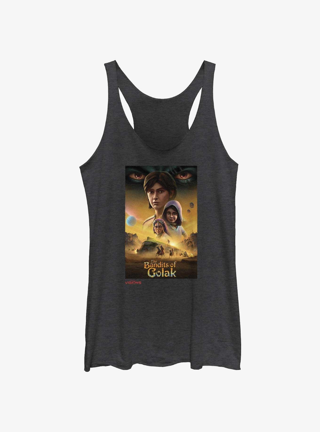 Star Wars: Visions The Bandits of Golak Poster Womens Tank Top, BLK HTR, hi-res