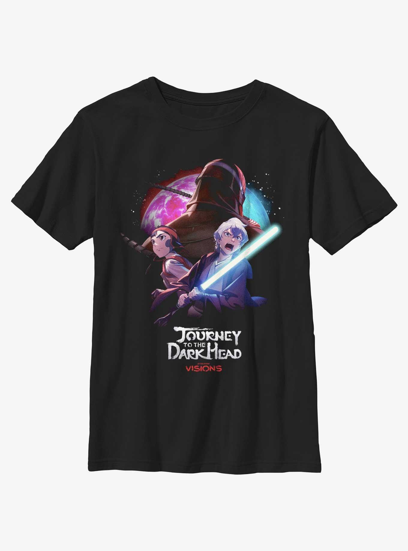Star Wars: Visions Journey To The Dark Head Poster Youth T-Shirt, BLACK, hi-res
