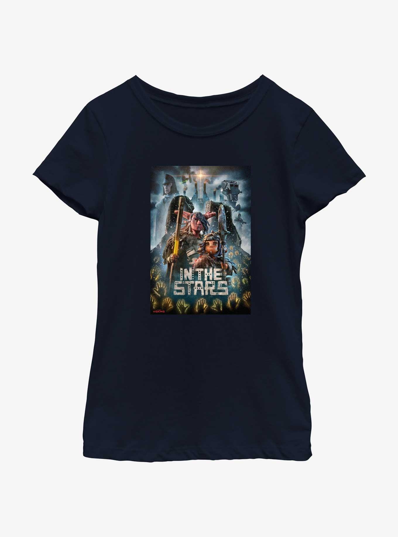 Star Wars: Visions In The Stars Poster Youth Girls T-Shirt, NAVY, hi-res