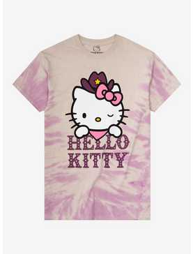 Hello Kitty Cowgirl Tie-Dye Boyfriend Fit Girls T-Shirt, , hi-res
