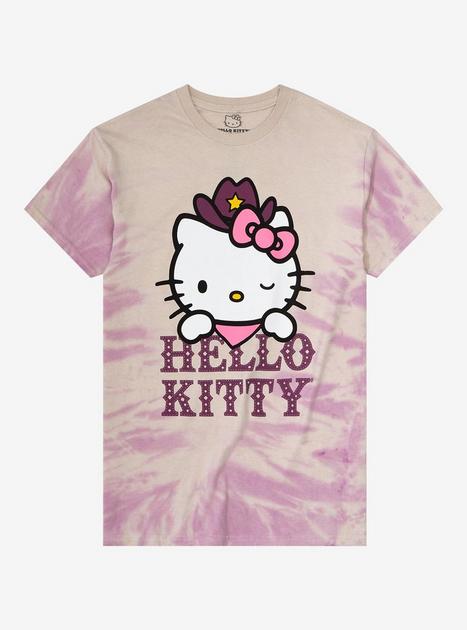 Hello Kitty Cowgirl Tie-Dye Boyfriend Fit Girls T-Shirt | Hot Topic