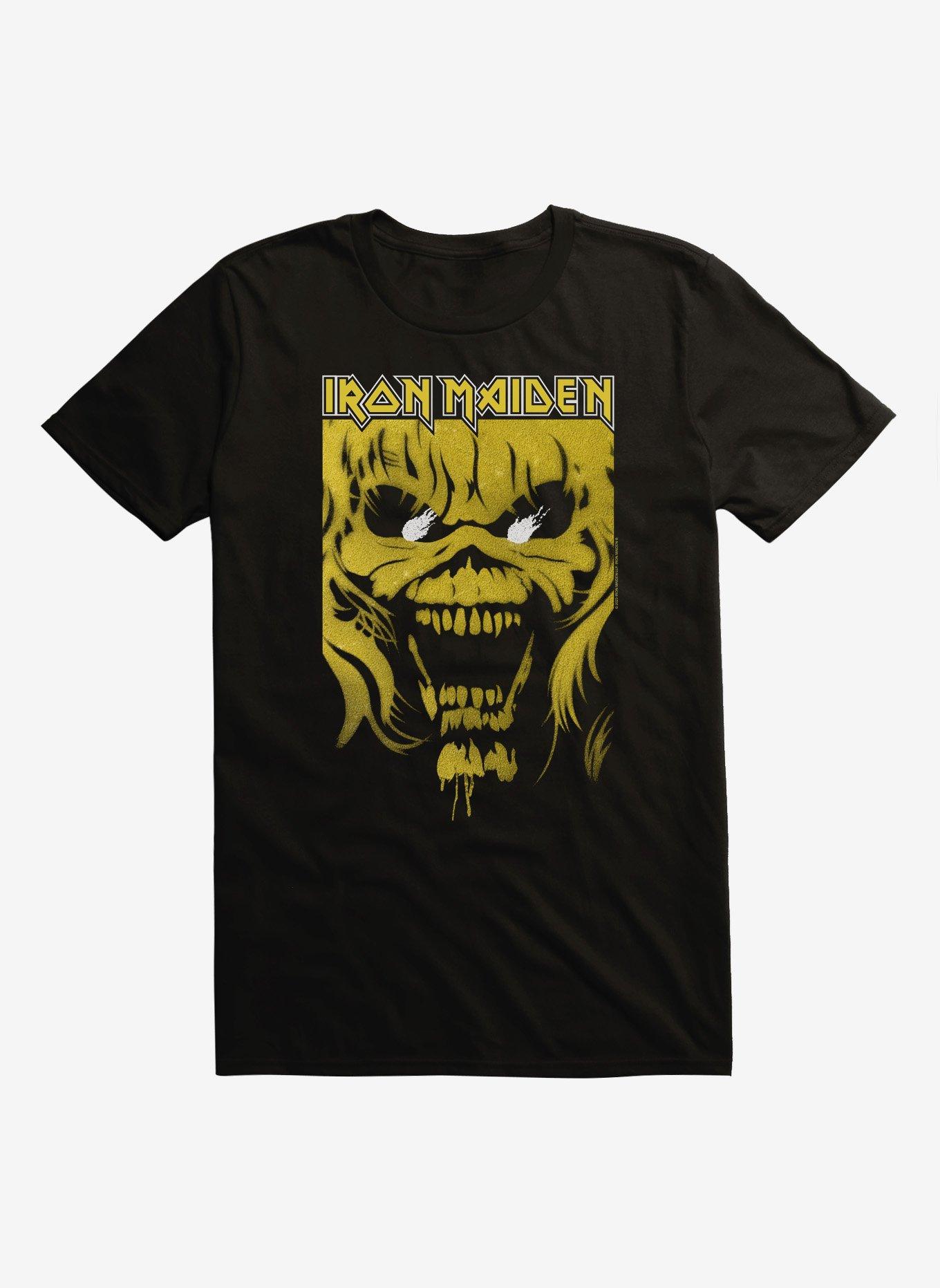 Iron Maiden Eddie Stencil Mineral Wash Extra Soft T-Shirt, BLACK, hi-res