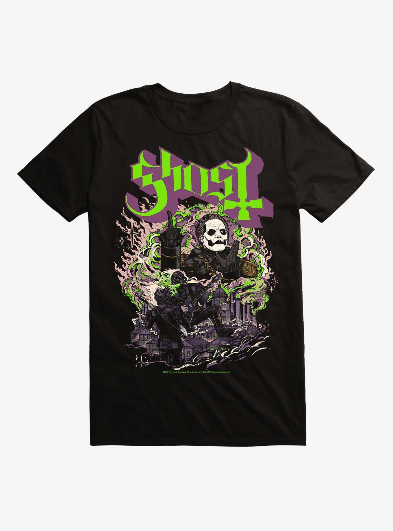 Ghost Smoke Stacks Extra Soft T-Shirt, BLACK, hi-res