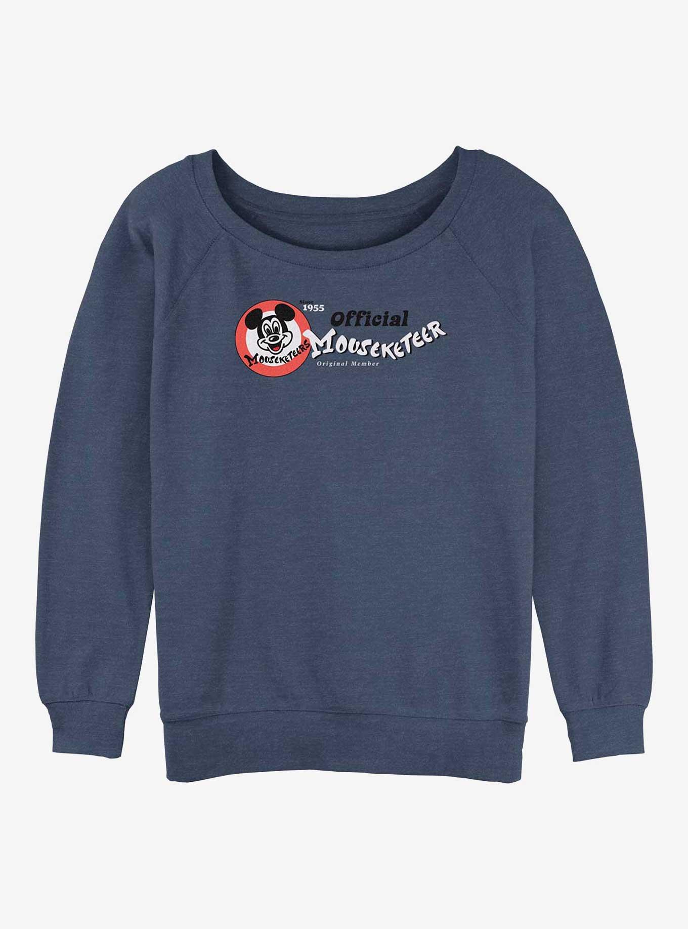 Disney100 Mickey Mouse Mouseketeer Womens Slouchy Sweatshirt, BLUEHTR, hi-res