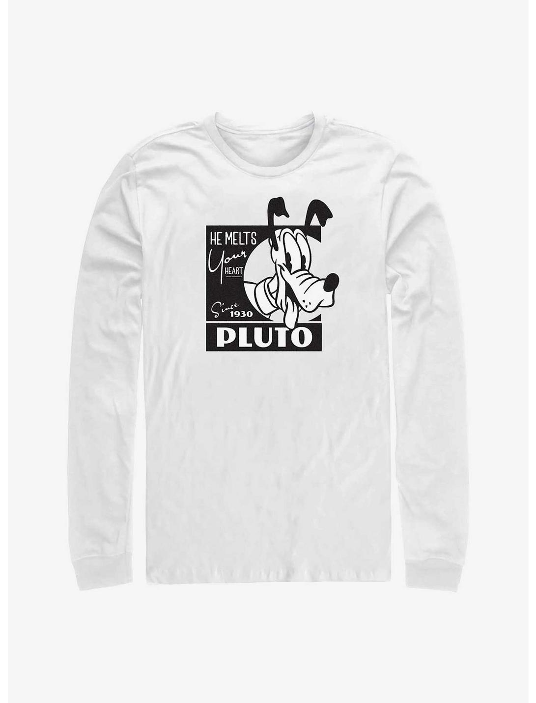 Disney100 Pluto Melts Your Heart Long-Sleeve T-Shirt, WHITE, hi-res